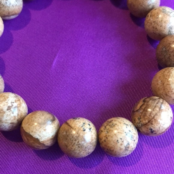 NEW without tag Picture Jasper beaded stretch bracelet - Picture 3 of 6
